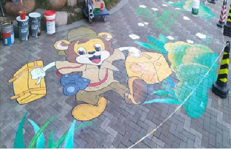 涟源夏季画地面彩绘会遇到的问题