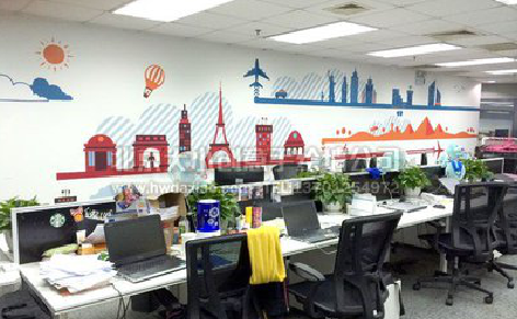 涟源教你设计办公室墙绘的方法。